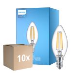 Fordelspakke 10x Philips Corepro LED Kerte E14 filament klar 6.5W 806lm - 840 kold hvid | erstatter 60W