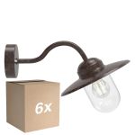 Fordelspakke 6x Nordlux Luxembourg Vægbelysning Metal og Glas Rusten | IP54 - Egnet til E27